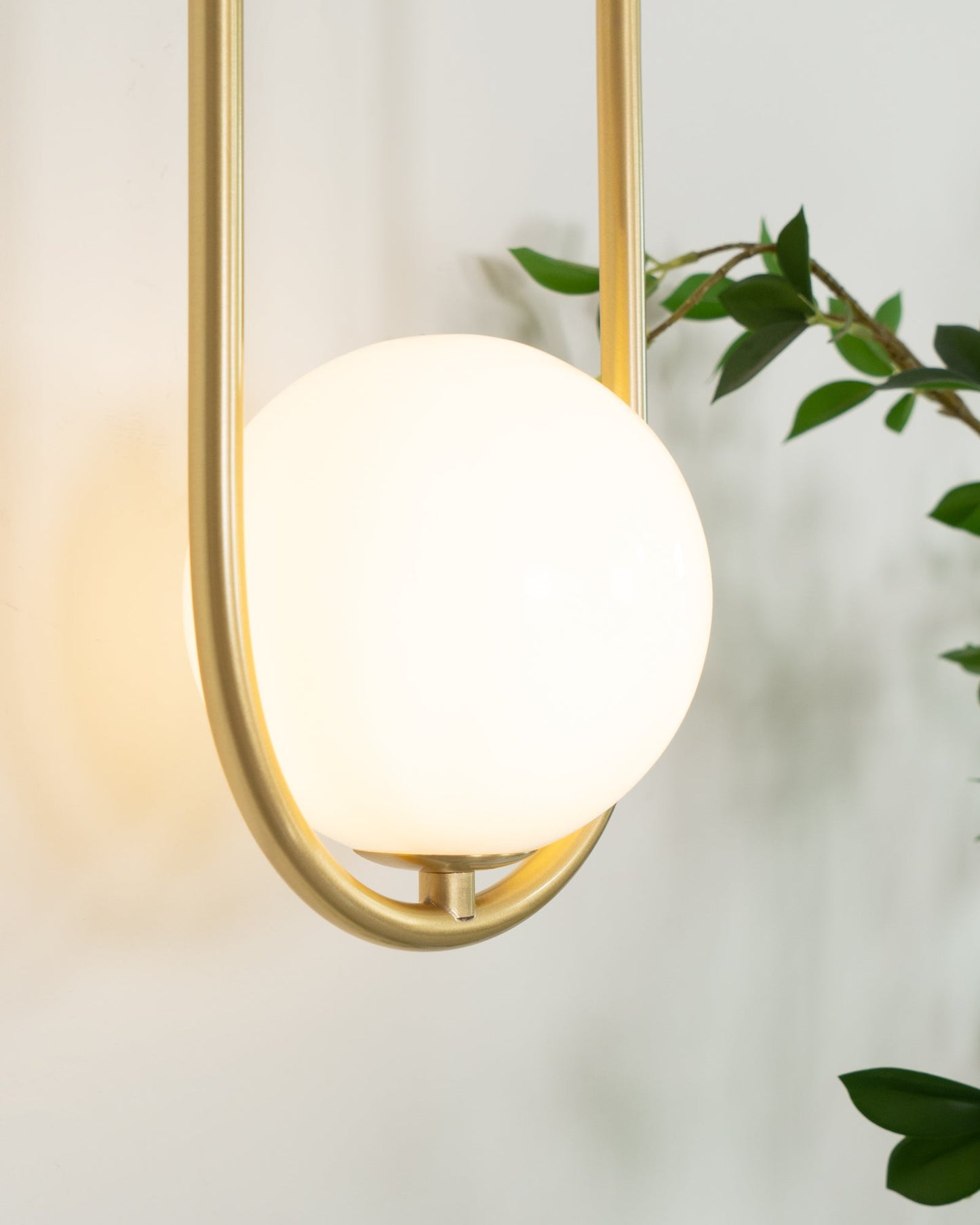 Mila Wall Lamp | Brass & Glass | Modern Design, White Shade