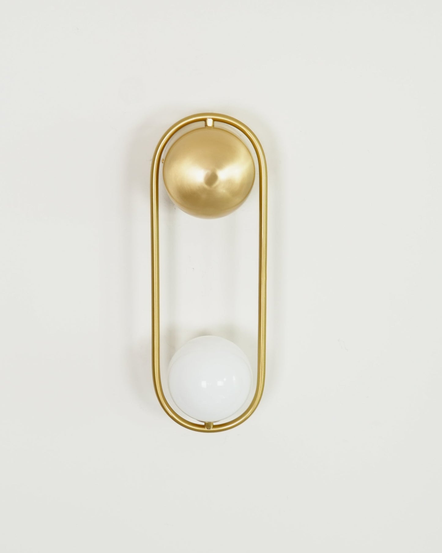 Mila Wall Lamp | Brass & Glass | Modern Design, White Shade