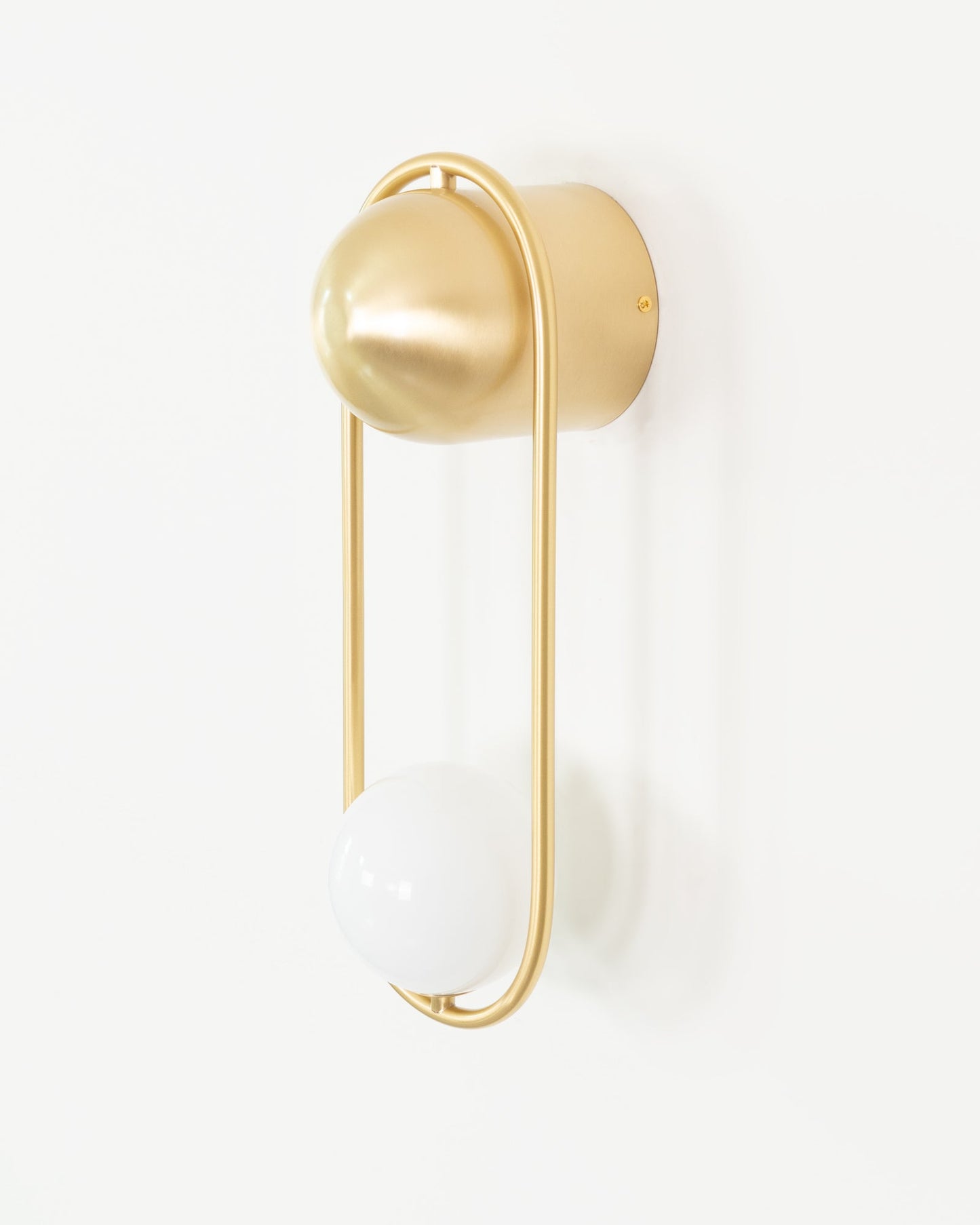 Mila Wall Lamp | Brass & Glass | Modern Design, White Shade