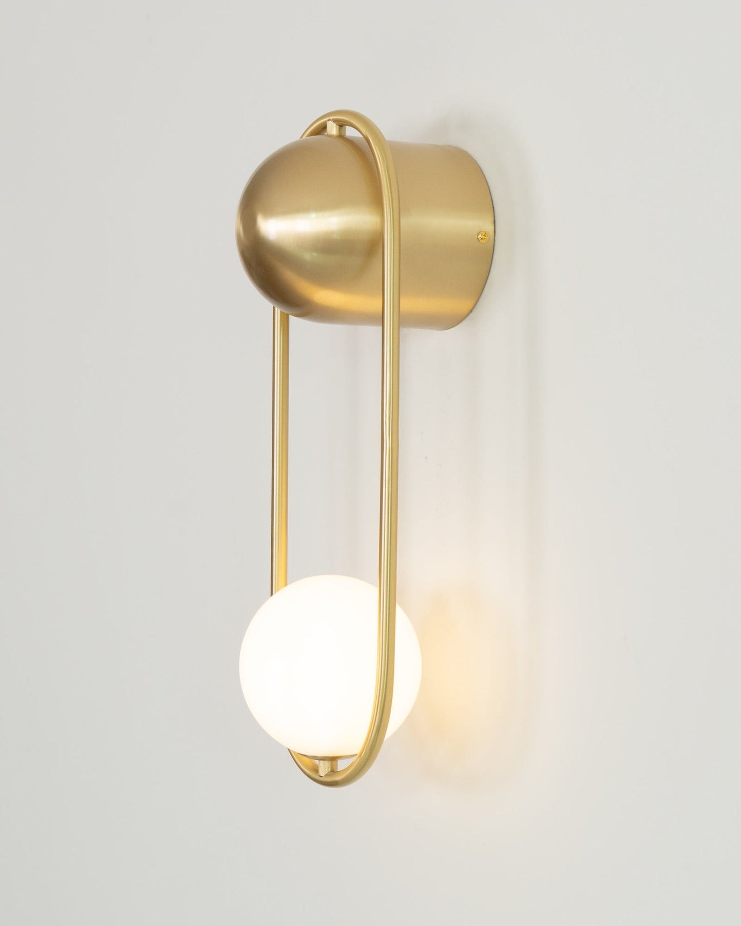 Mila Wall Lamp | Brass & Glass | Modern Design, White Shade