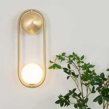 Mila Wall Lamp | Brass & Glass | Modern Design, White Shade