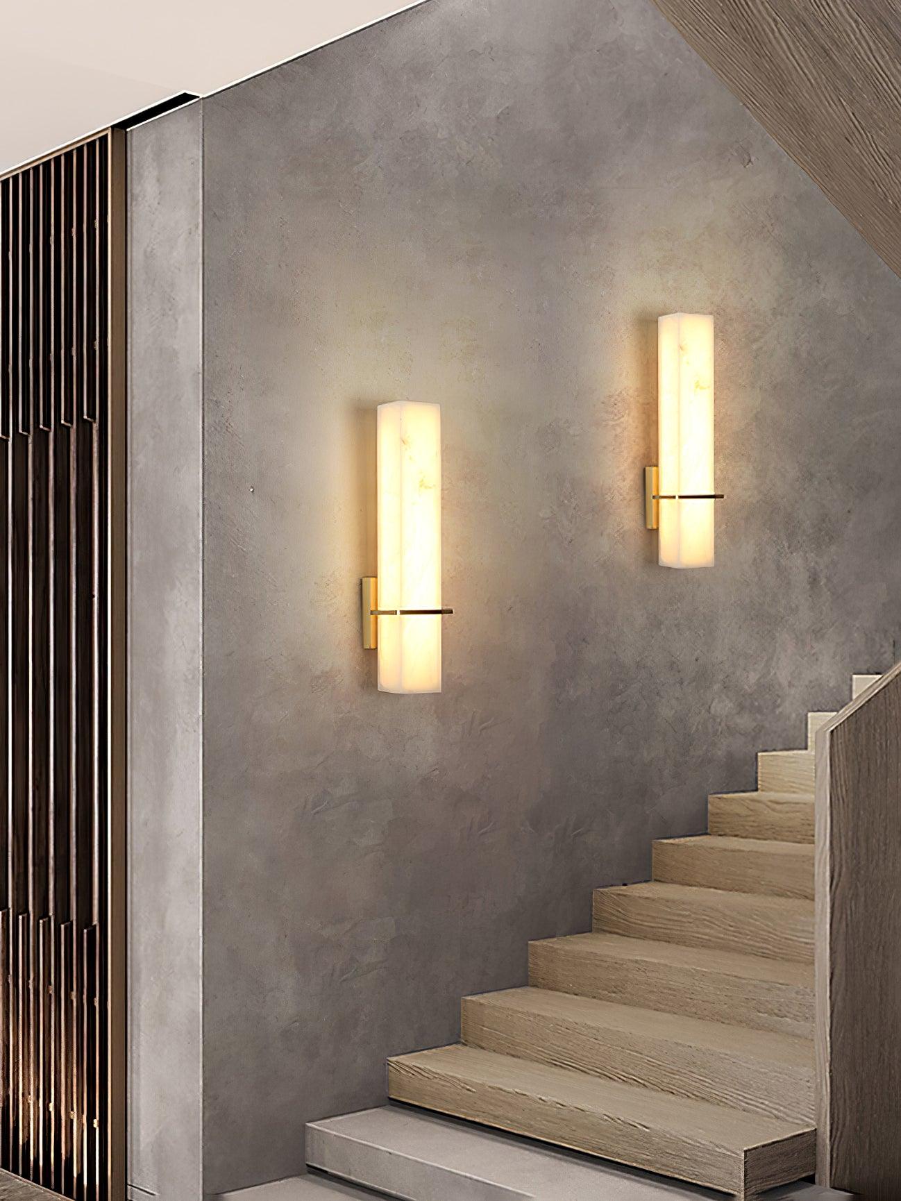 Milan Wall Sconce | Brass & Alabaster | Set of 2