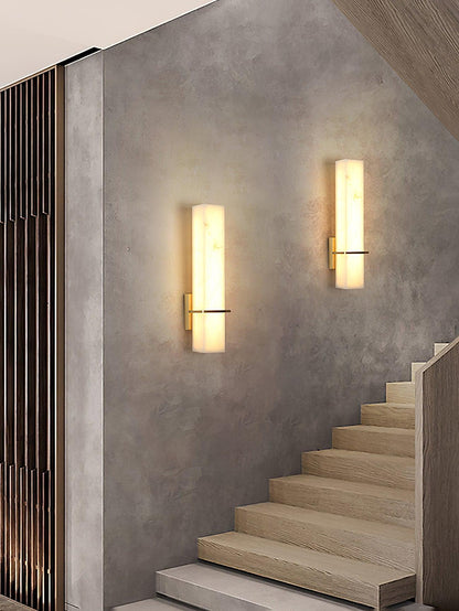 Milan Wall Sconce | Brass & Alabaster | Set of 2