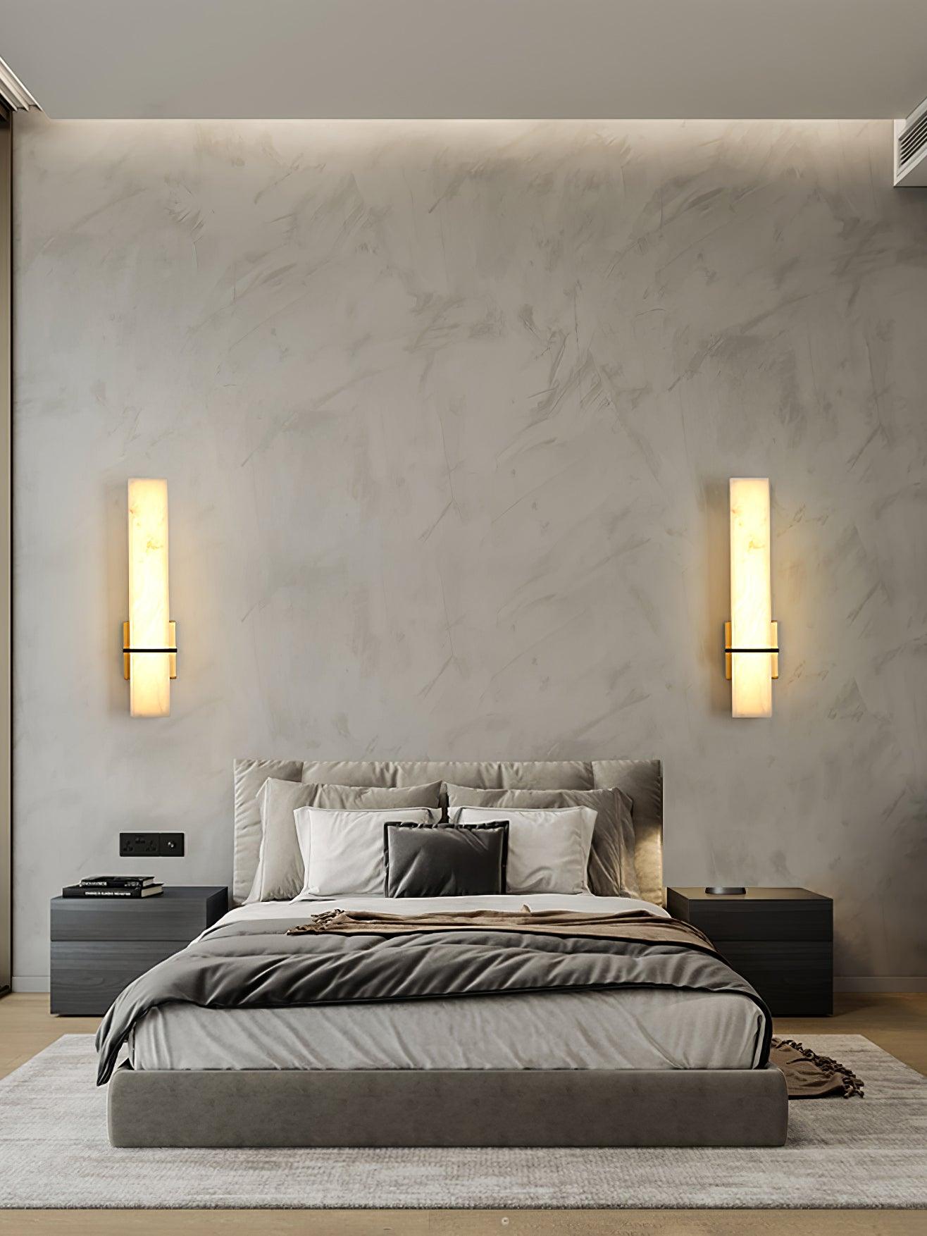 Milan Wall Sconce | Brass & Alabaster | Set of 2