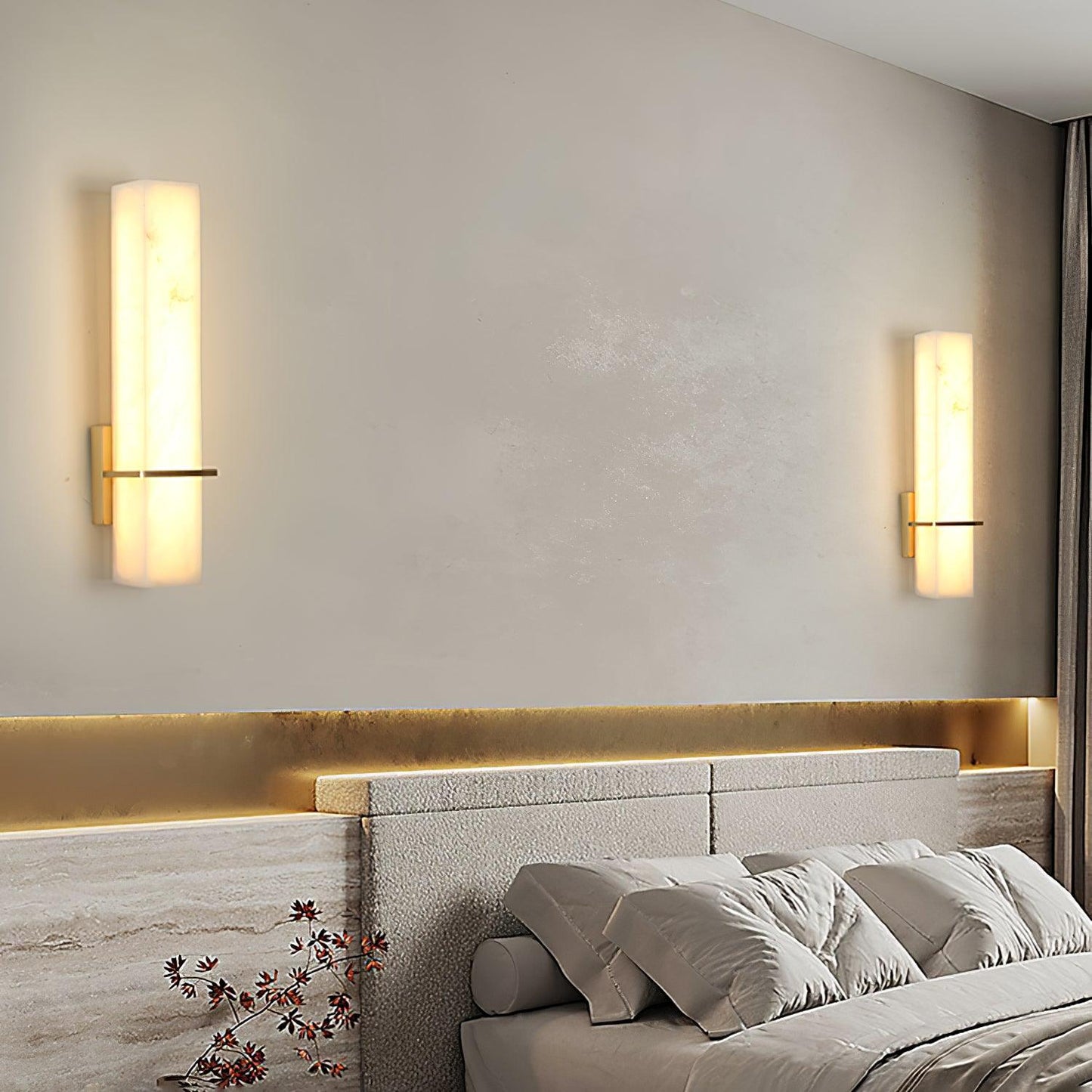 Milan Wall Sconce | Brass & Alabaster | Set of 2