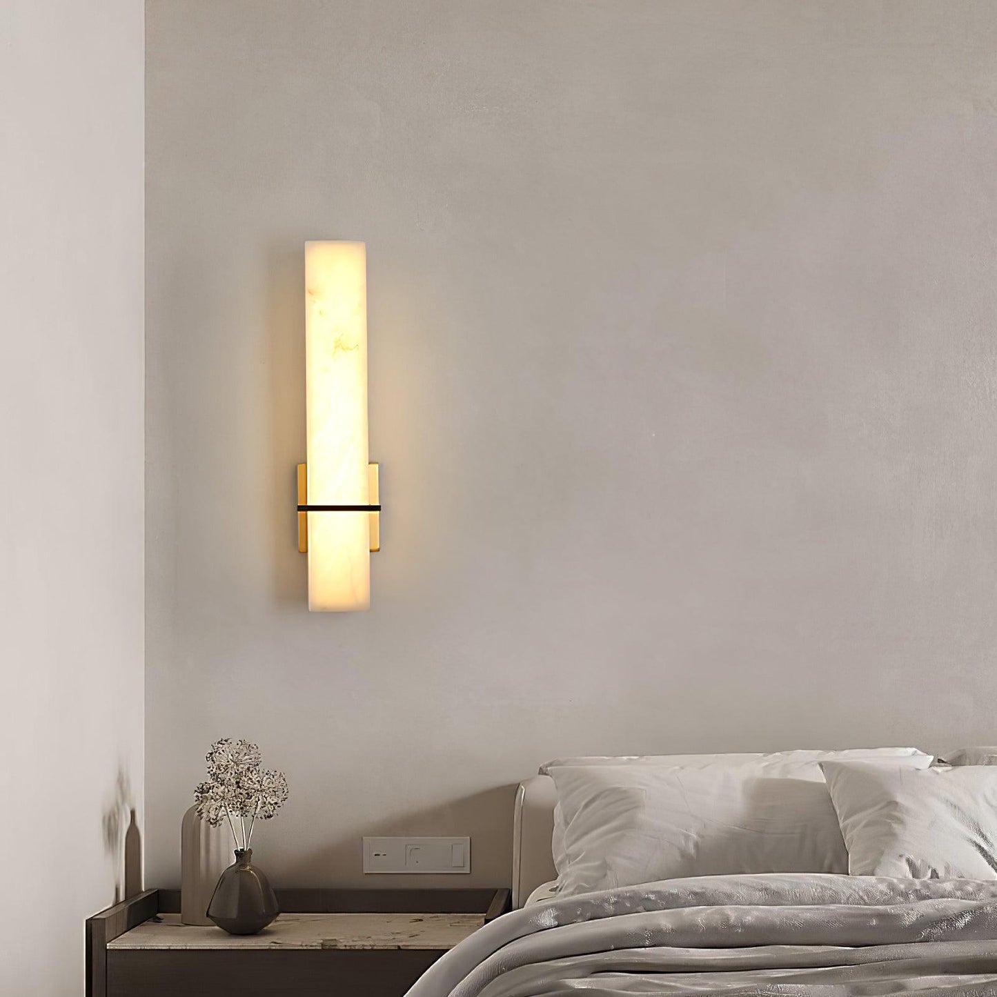 Milan Wall Sconce | Brass & Alabaster | Set of 2