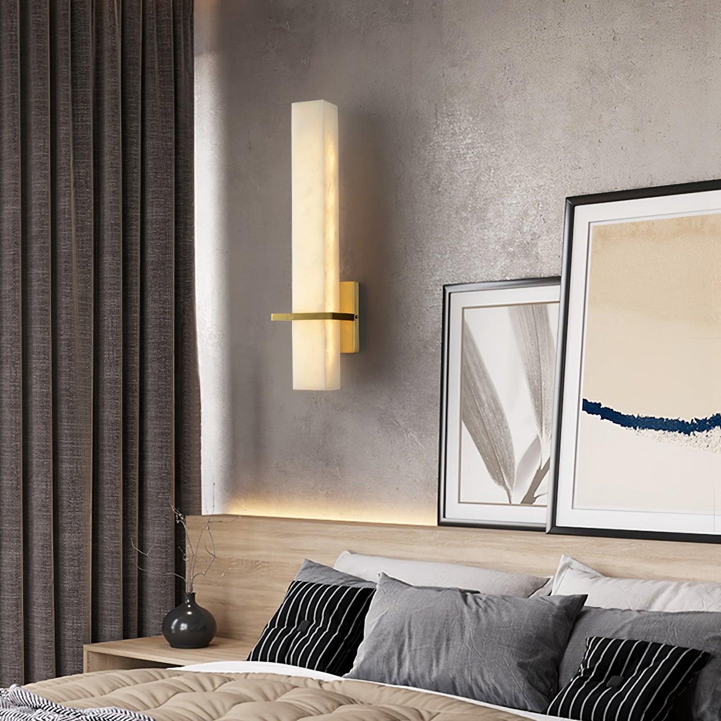 Milan Wall Sconce | Brass & Alabaster | Set of 2