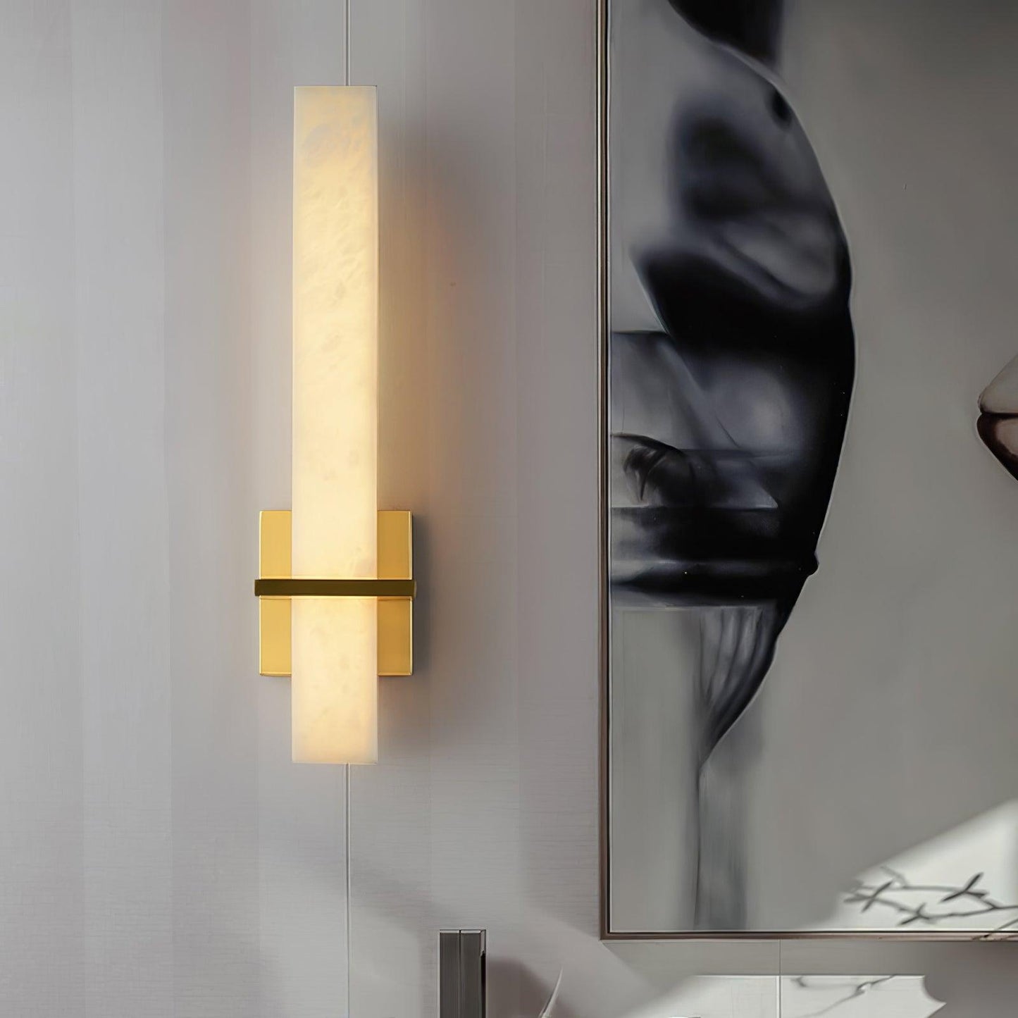 Milan Wall Sconce | Brass & Alabaster | Set of 2