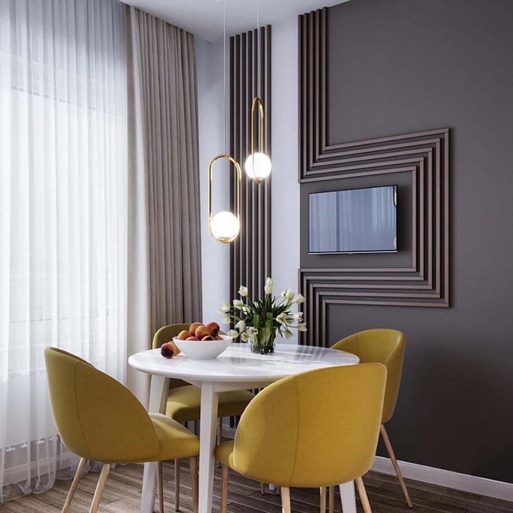 Glass Pendant Lamp | Brass & Glass | Gold, Black, Chrome