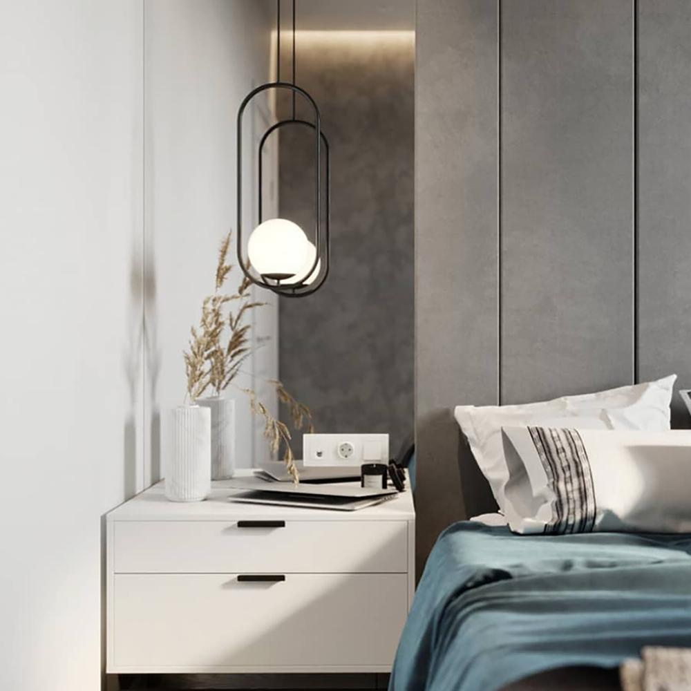 Glass Pendant Lamp | Brass & Glass | Gold, Black, Chrome