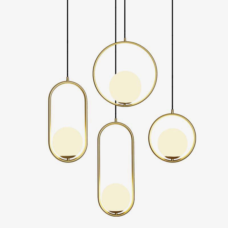 Glass Pendant Lamp | Brass & Glass | Gold, Black, Chrome