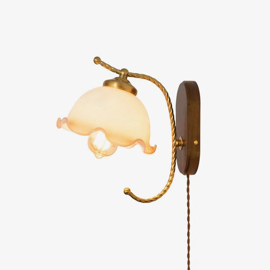 Milky Flower Wall Light | Iron, Metal, Glass, Wooden | White