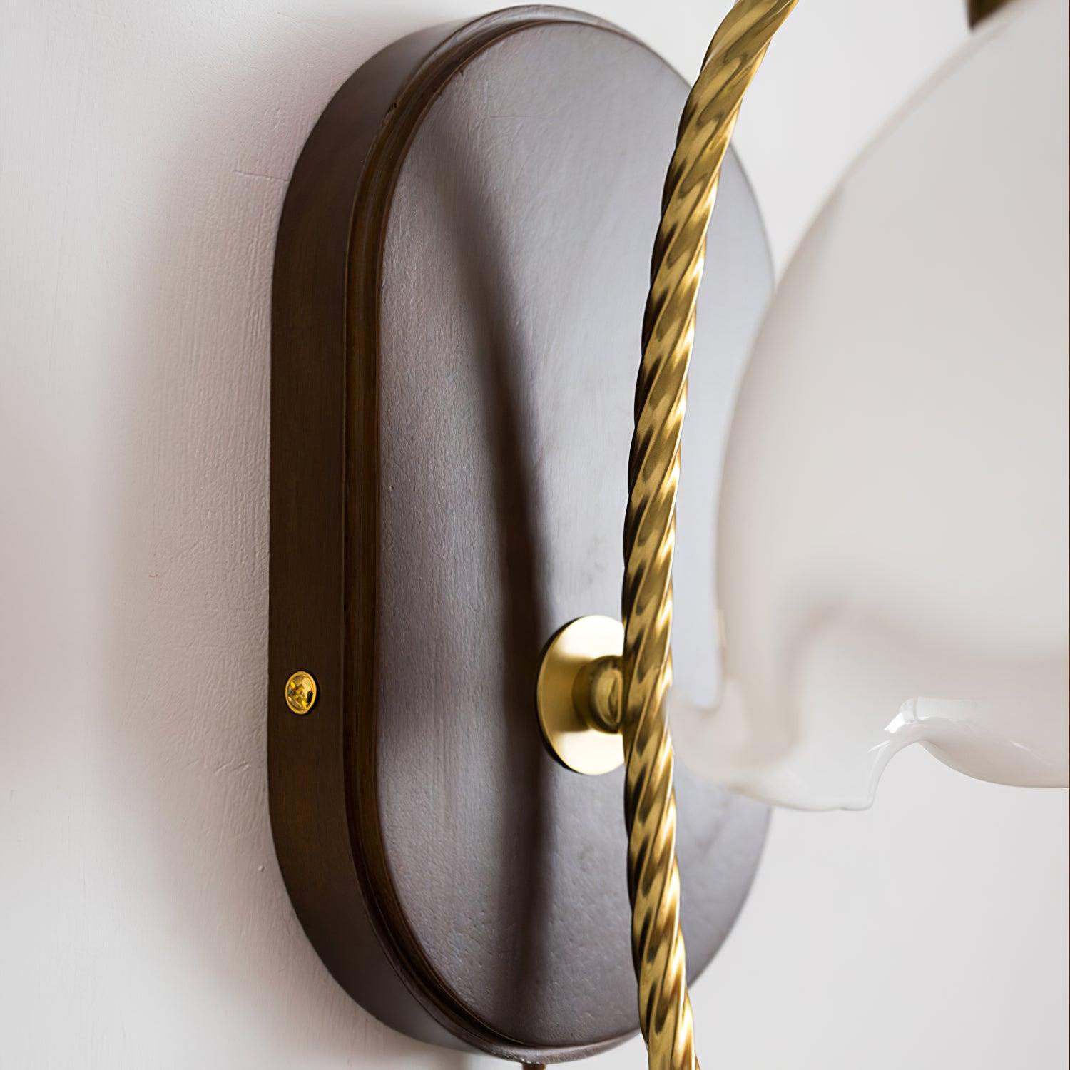 Milky Flower Wall Light | Iron, Metal, Glass, Wooden | White