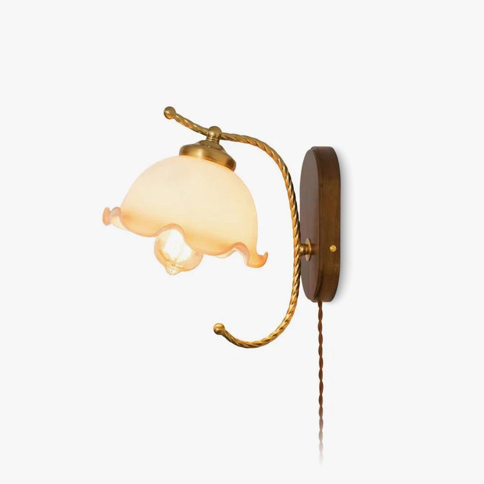 Milky Flower Wall Light | Iron, Metal, Glass, Wooden | White