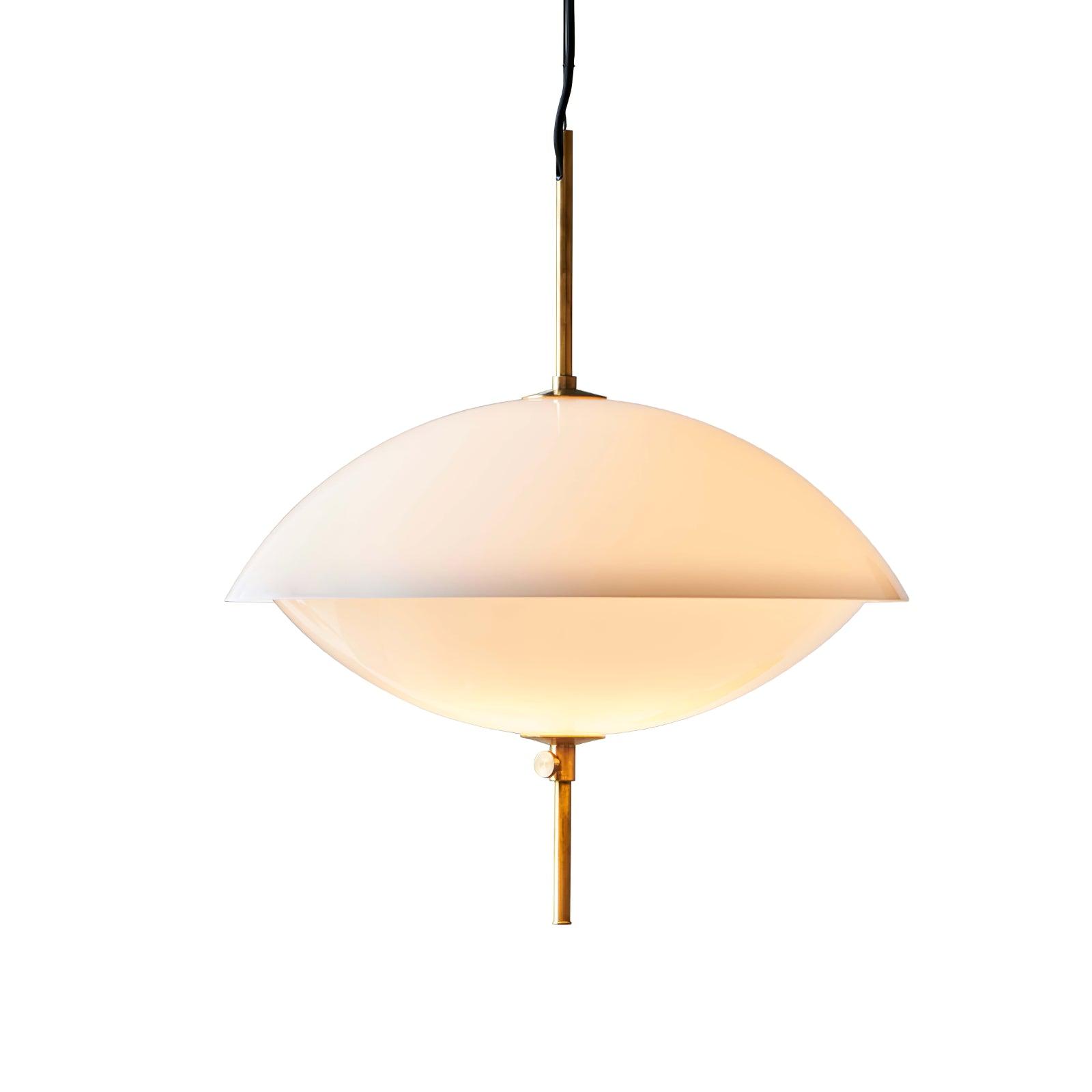 Miller Pendant Light | Opaline Glass & Metal | Gold & White