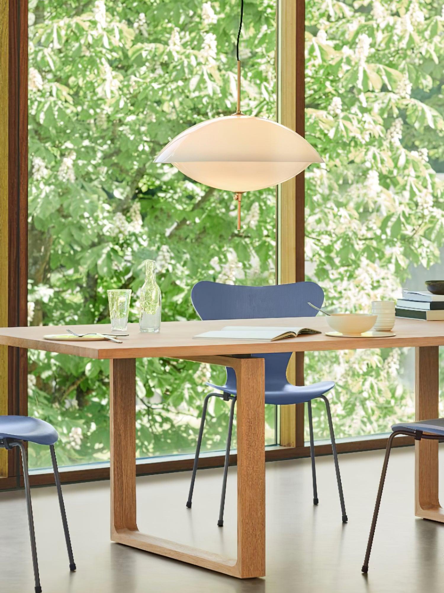 Miller Pendant Light | Opaline Glass & Metal | Gold & White