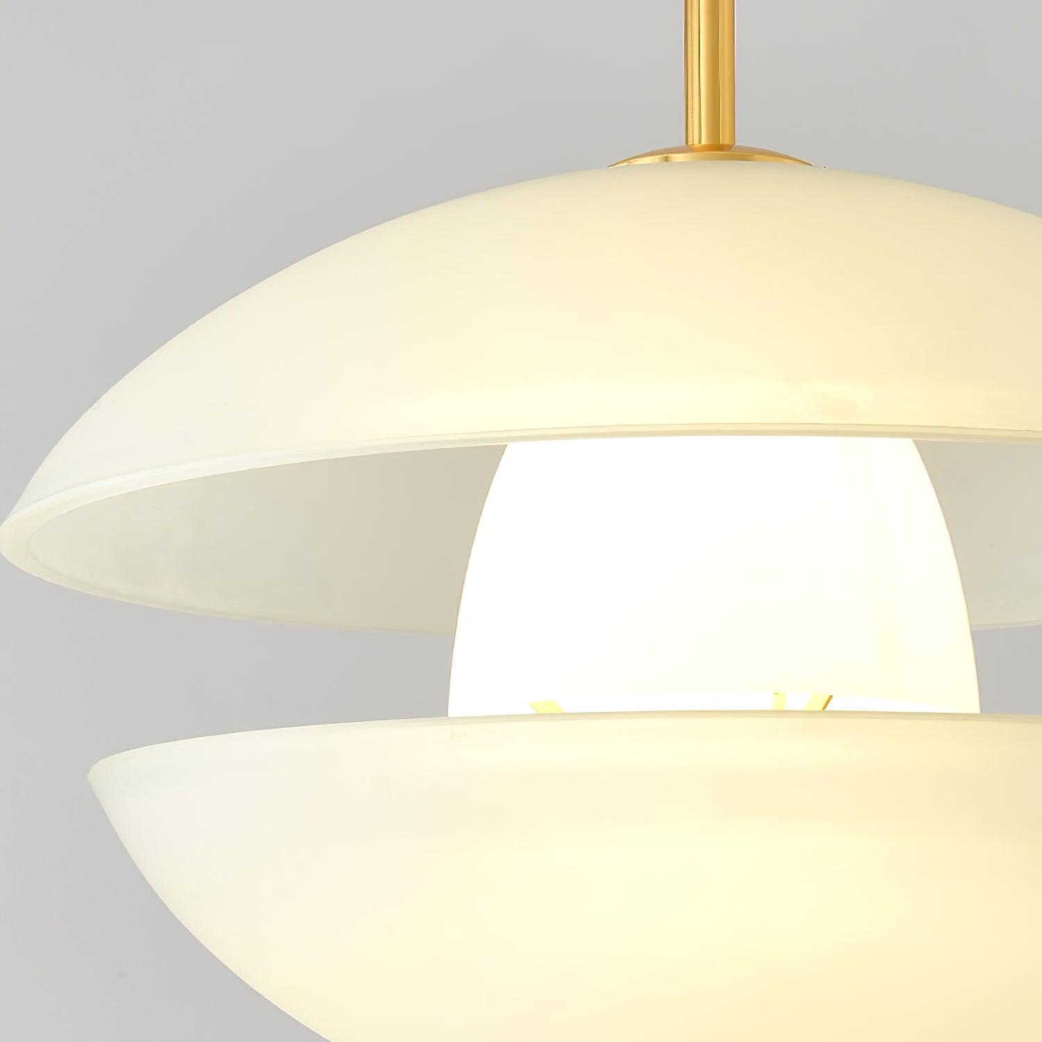 Miller Pendant Light | Opaline Glass & Metal | Gold & White