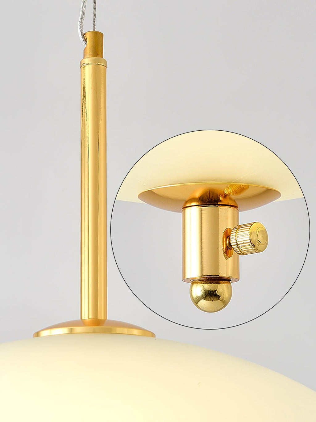 Miller Pendant Light | Opaline Glass & Metal | Gold & White