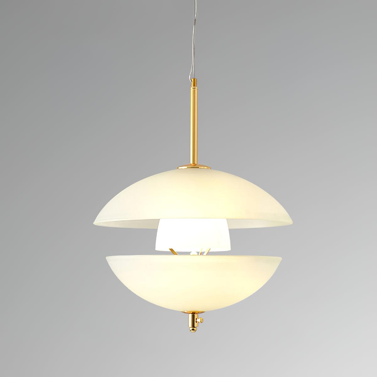 Miller Pendant Light | Opaline Glass & Metal | Gold & White
