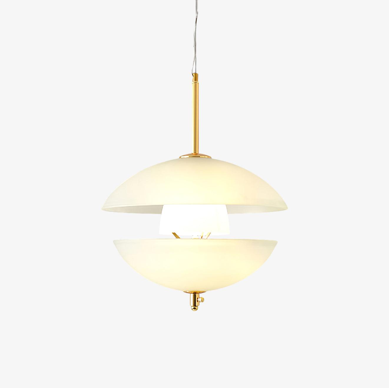 Miller Pendant Light | Opaline Glass & Metal | Gold & White