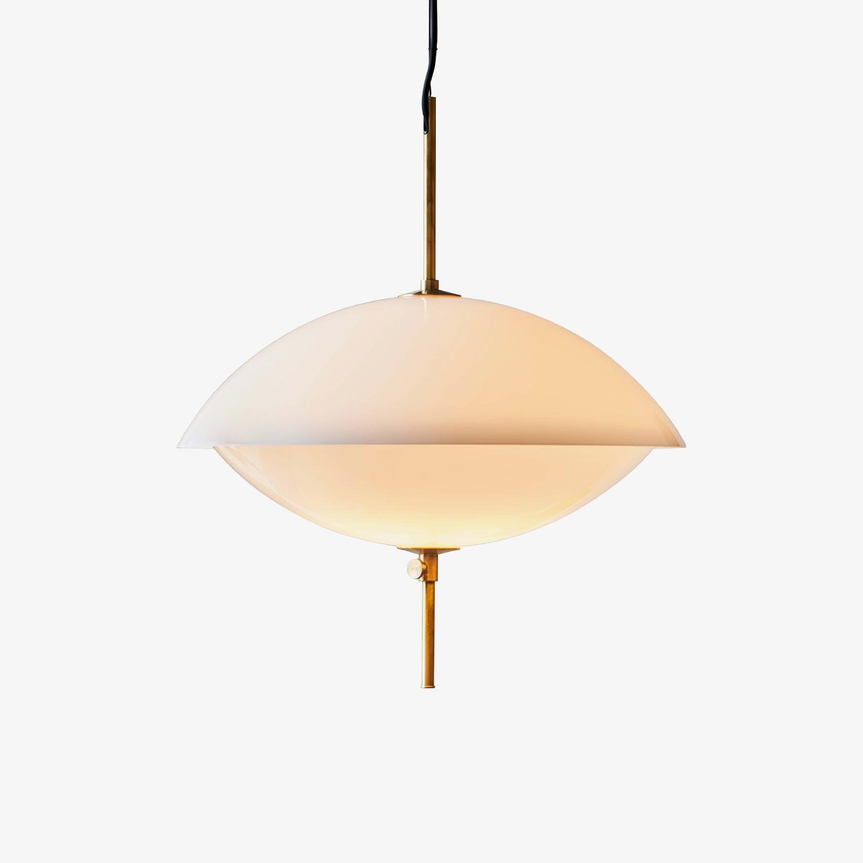Miller Pendant Light | Opaline Glass & Metal | Gold & White