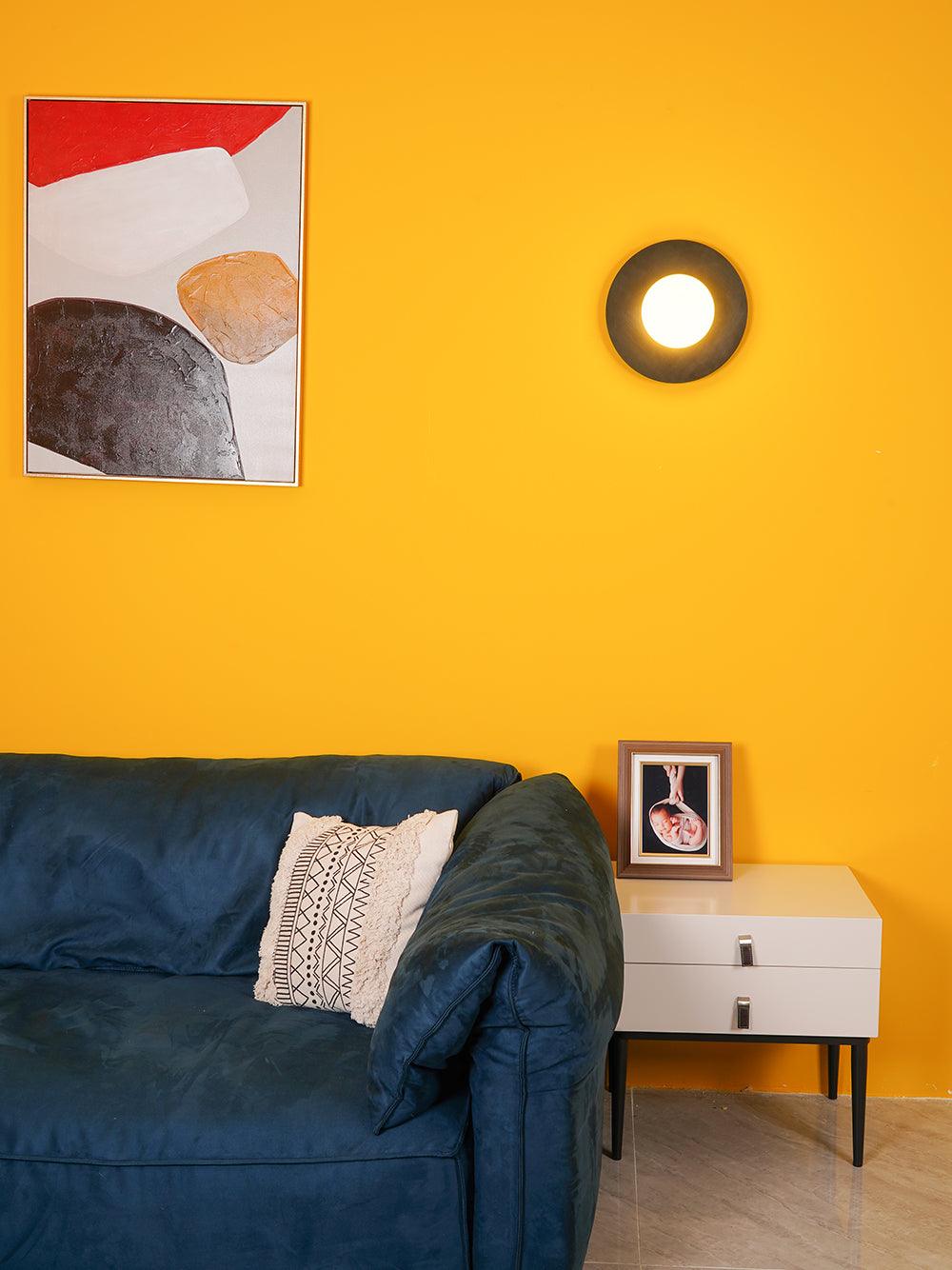 Round Glass Wall Lamp | Glass & Iron | 20cm or 30cm Diameter