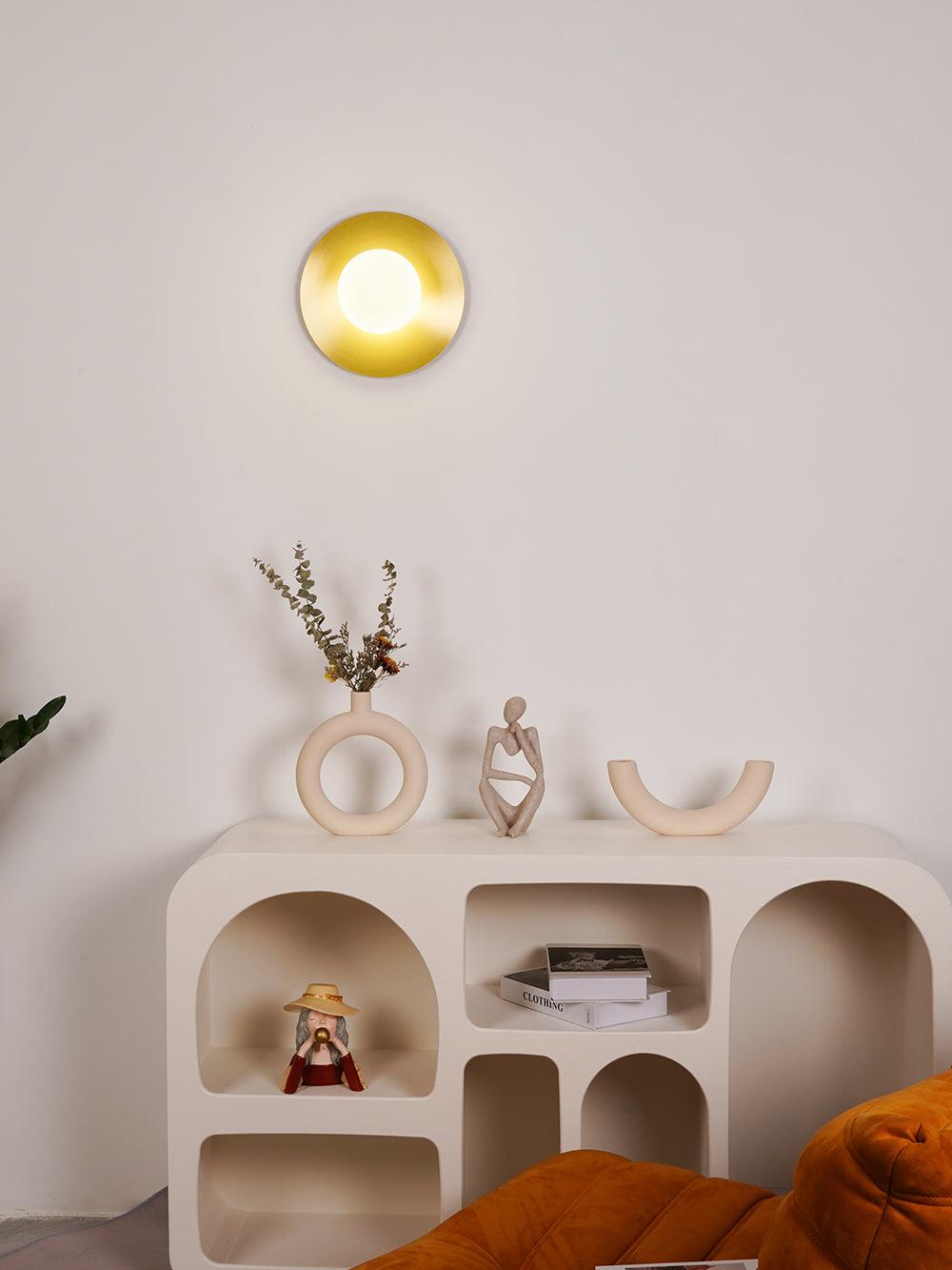 Round Glass Wall Lamp | Glass & Iron | 20cm or 30cm Diameter