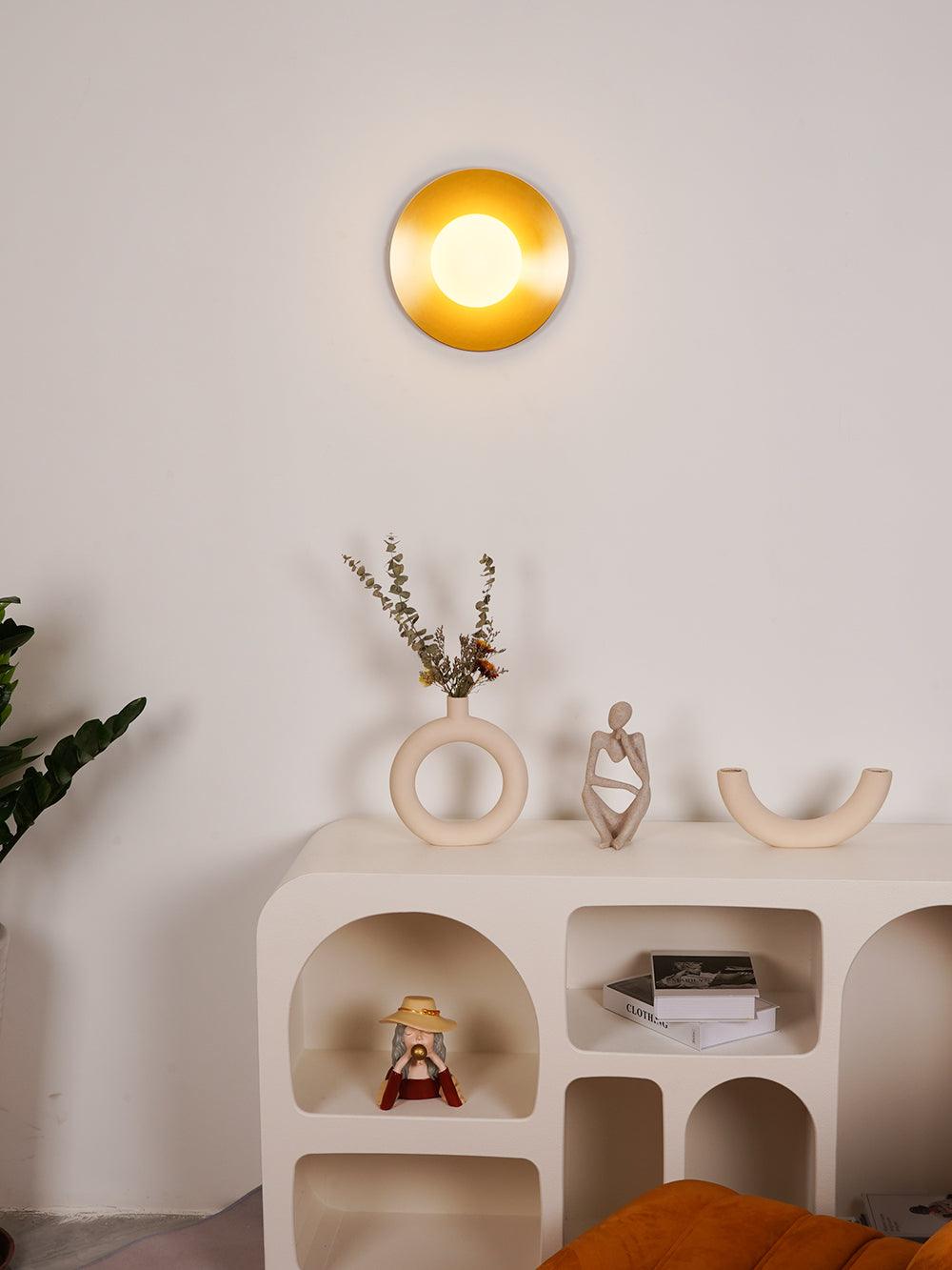 Round Glass Wall Lamp | Glass & Iron | 20cm or 30cm Diameter