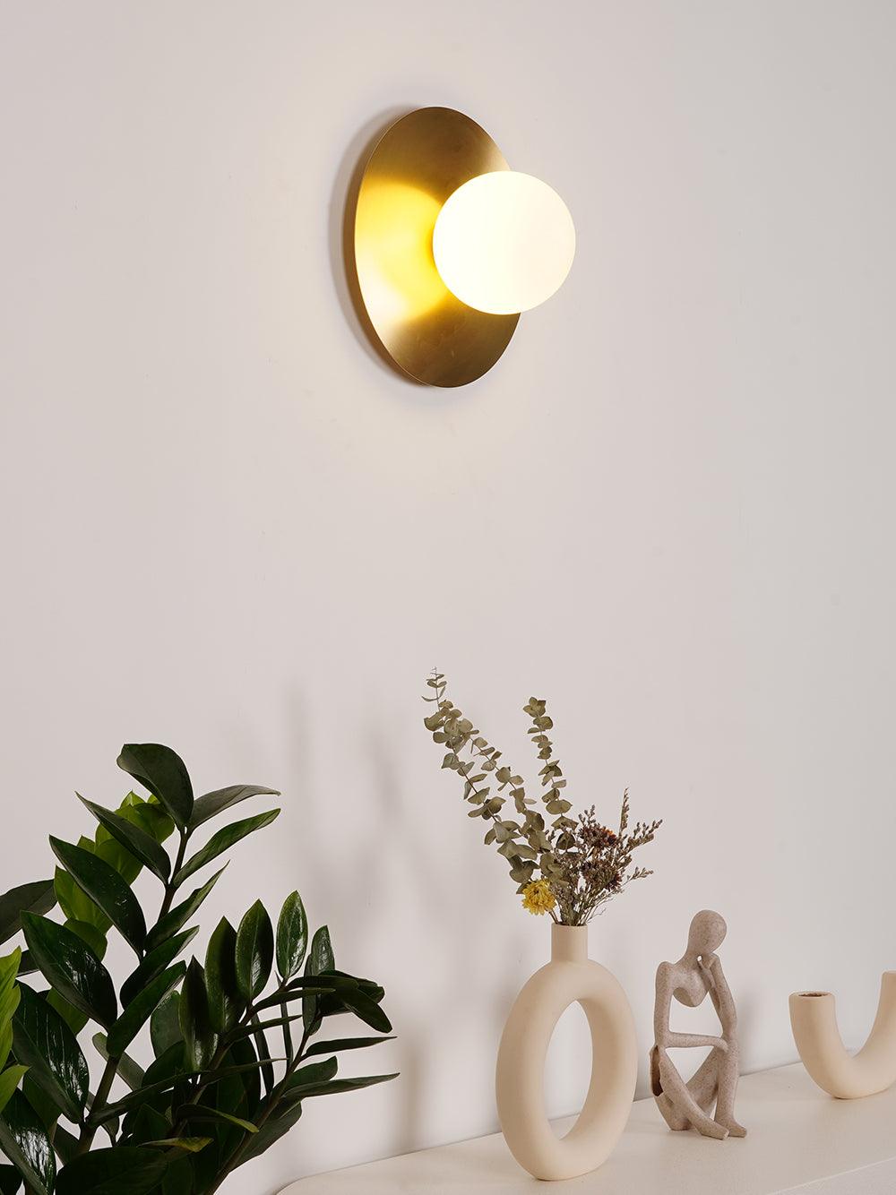 Round Glass Wall Lamp | Glass & Iron | 20cm or 30cm Diameter