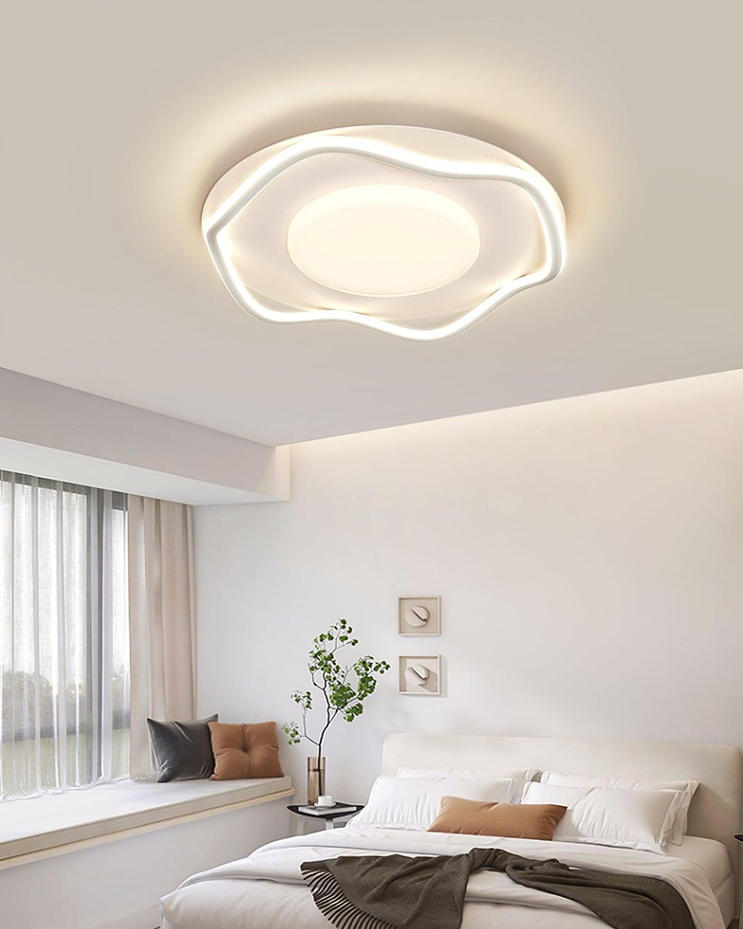 Minimalist Ceiling Lamp | Cloud Shape | White, Black+White