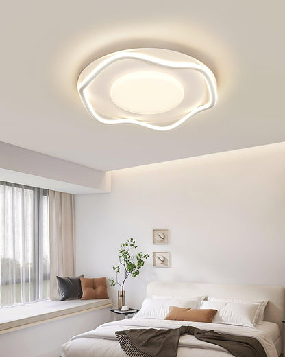 Minimalist Ceiling Lamp | Cloud Shape | White, Black+White