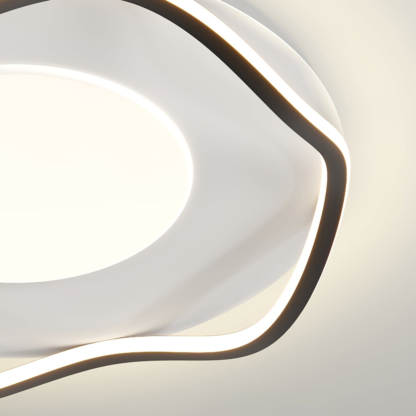 Minimalist Ceiling Lamp | Cloud Shape | White, Black+White