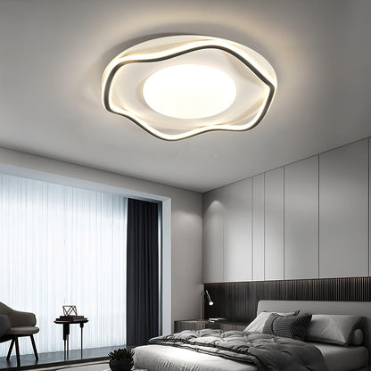 Minimalist Ceiling Lamp | Cloud Shape | White, Black+White