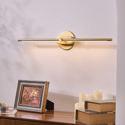 Minimalist Linear Wall Lamp | Metal with Integrated LED | Black or Gold