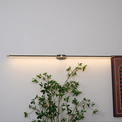 Minimalist Linear Wall Lamp | Metal with Integrated LED | Black or Gold
