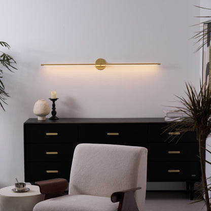 Minimalist Linear Wall Lamp | Premium Metal with Integrated LED | Available in Black or Gold