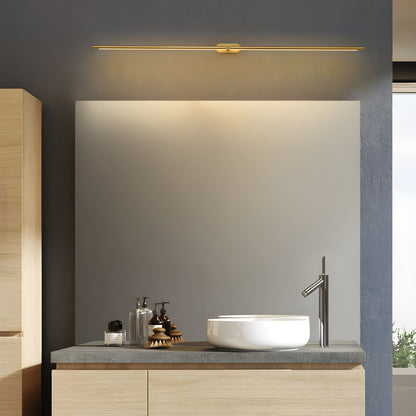 Minimalist Linear Wall Lamp | Metal with Integrated LED | Black or Gold