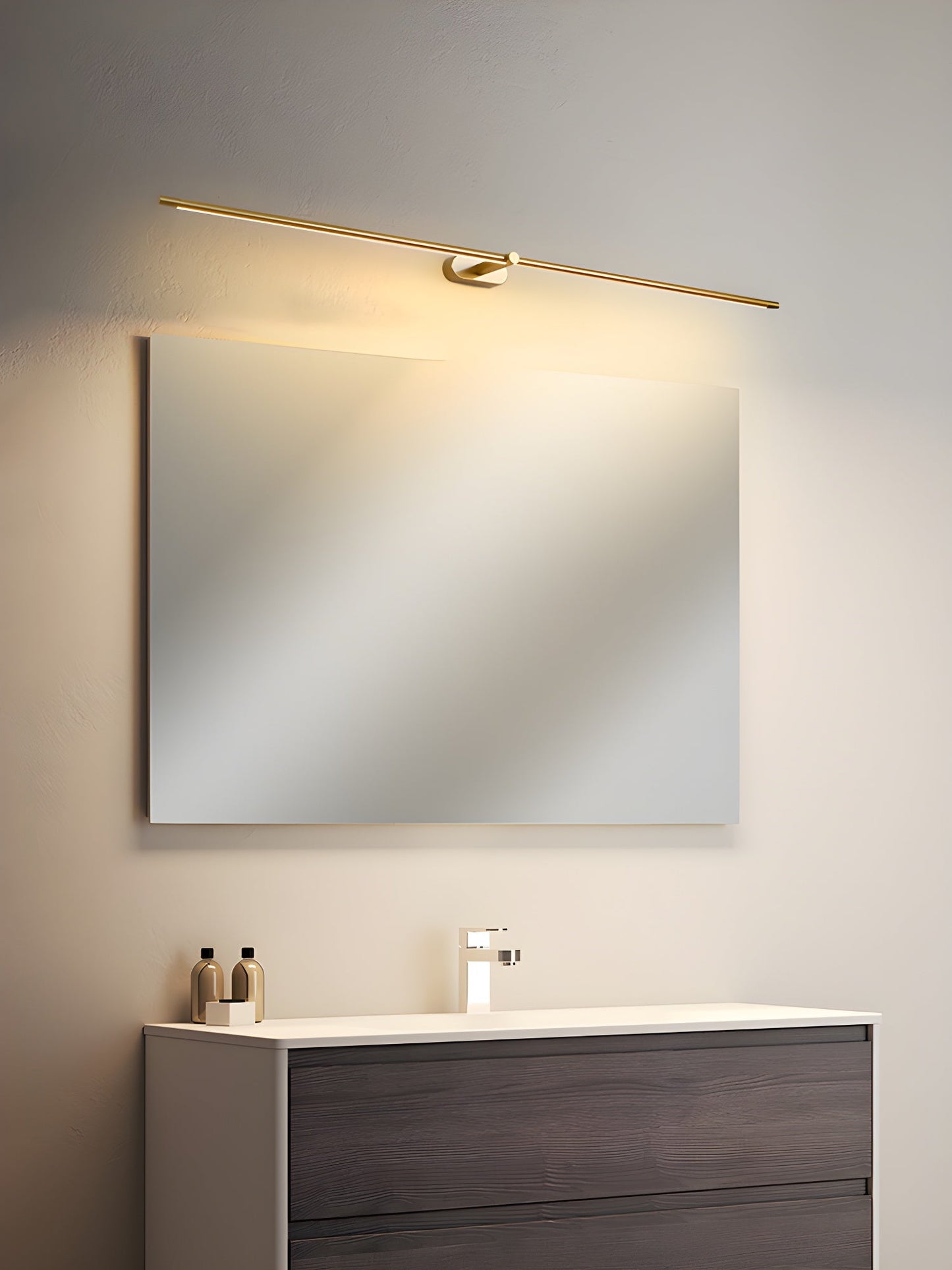 Minimalist Linear Wall Lamp | Metal with Integrated LED | Black or Gold