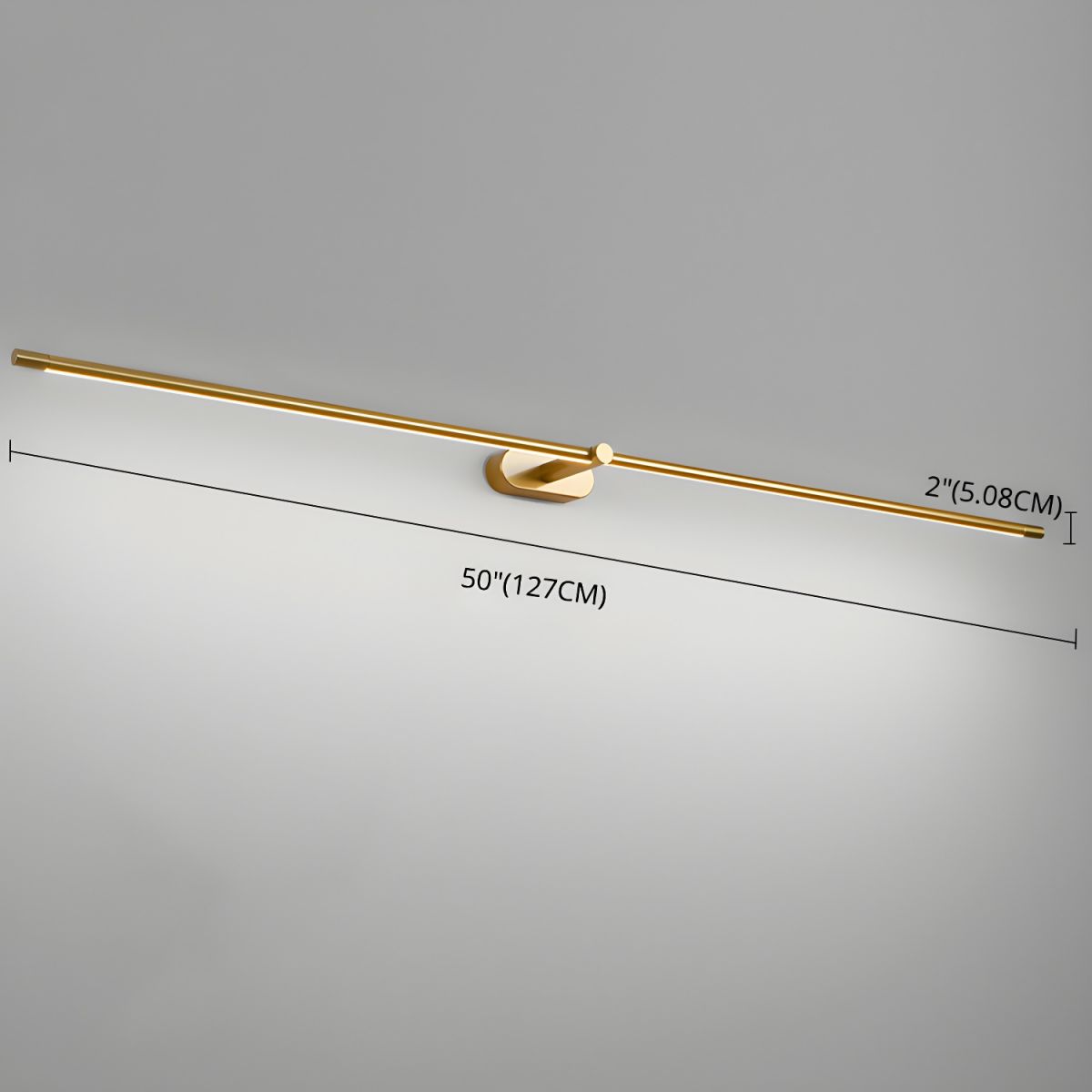 Minimalist Linear Wall Lamp | Metal with Integrated LED | Black or Gold