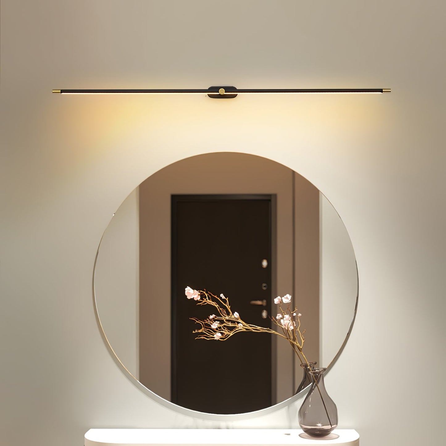 Minimalist Linear Wall Lamp | Metal with Integrated LED | Black or Gold