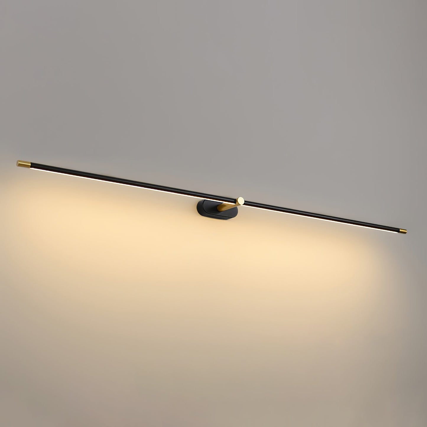 Minimalist Linear Wall Lamp | Metal with Integrated LED | Black or Gold