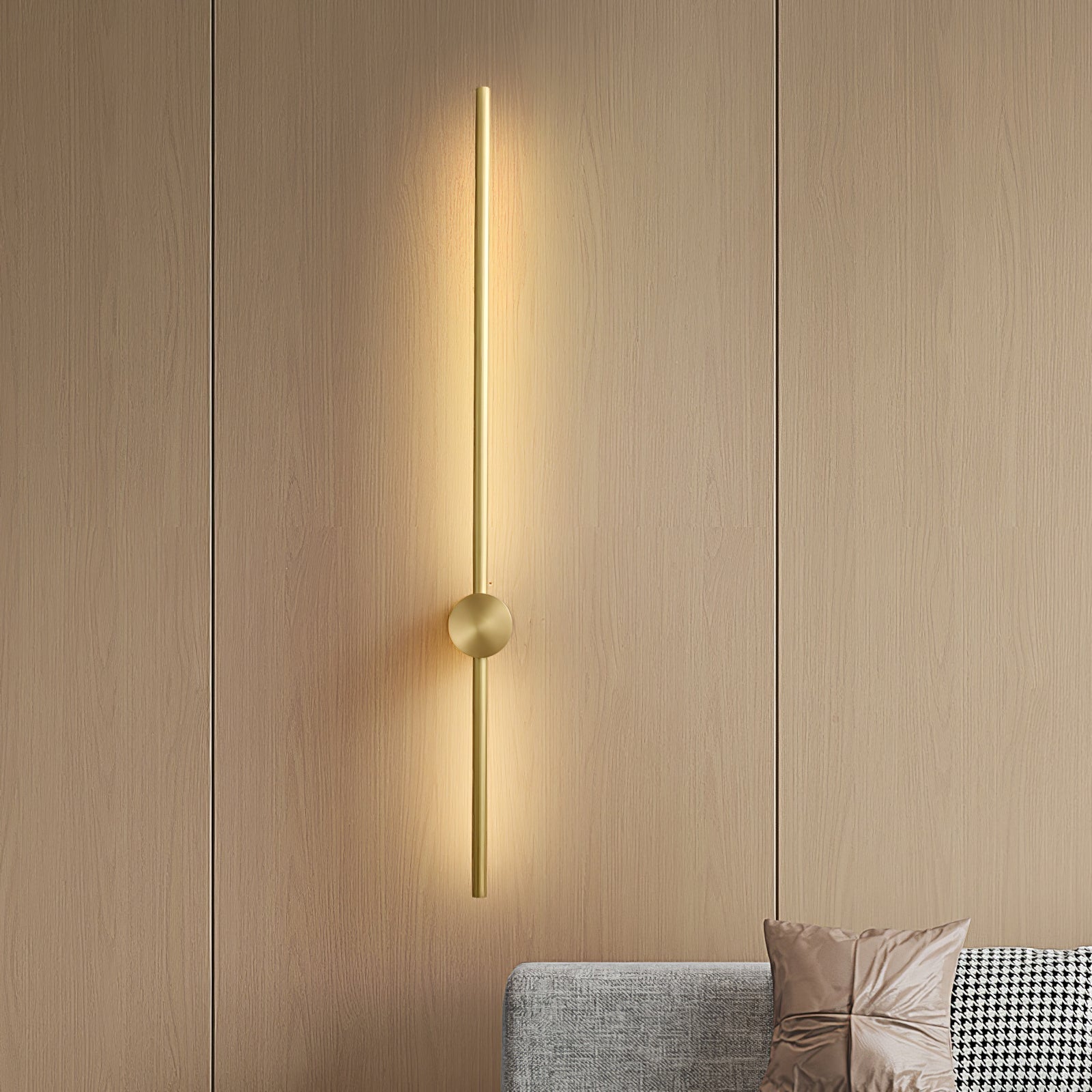 Minimalist Wall Sconce | Metal & Acrylic | Gold or Black