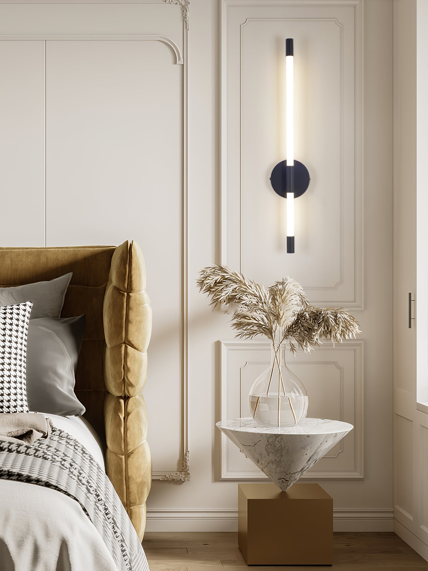 Minimalist Wall Sconce | Metal & Acrylic | Gold or Black