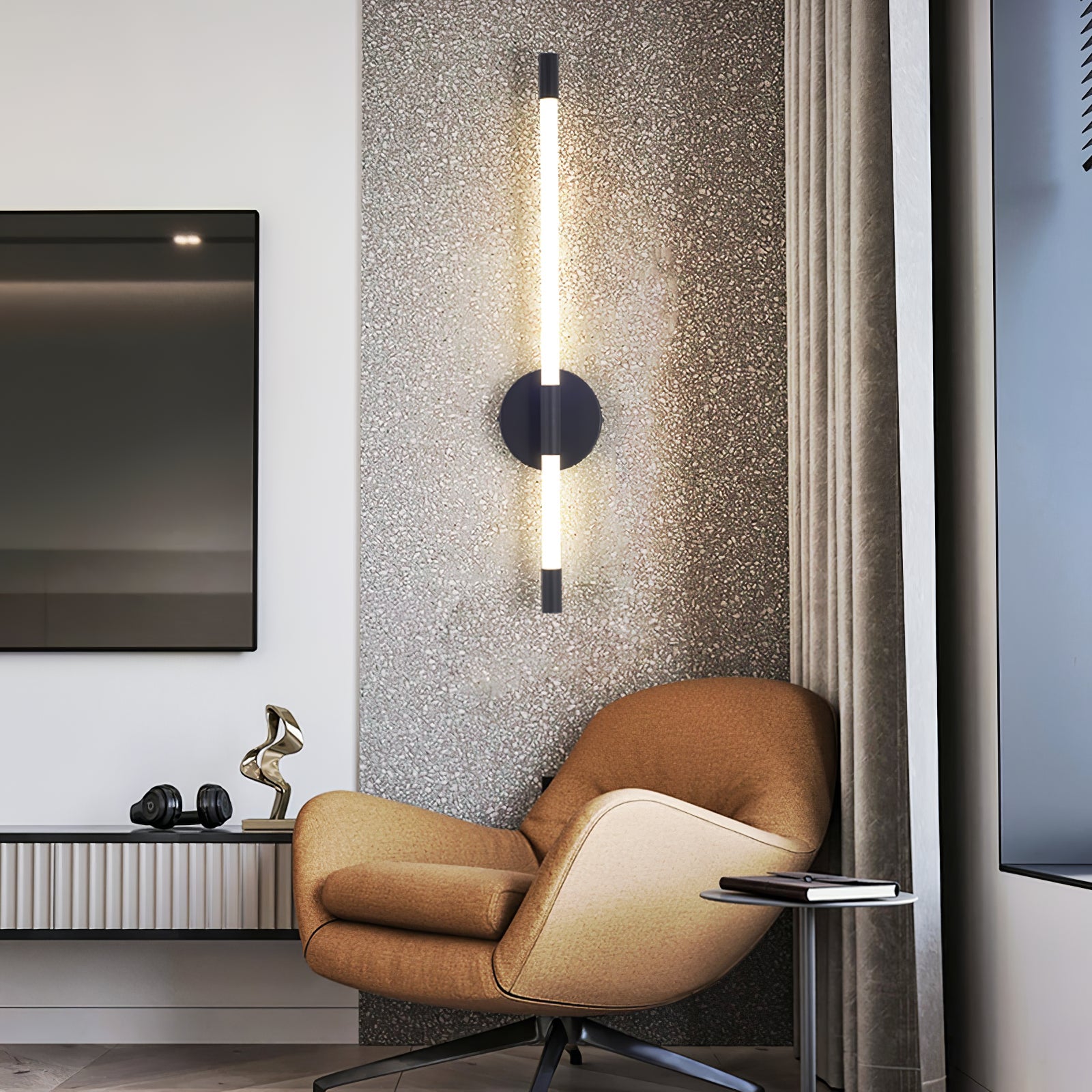Minimalist Wall Sconce | Metal & Acrylic | Gold or Black