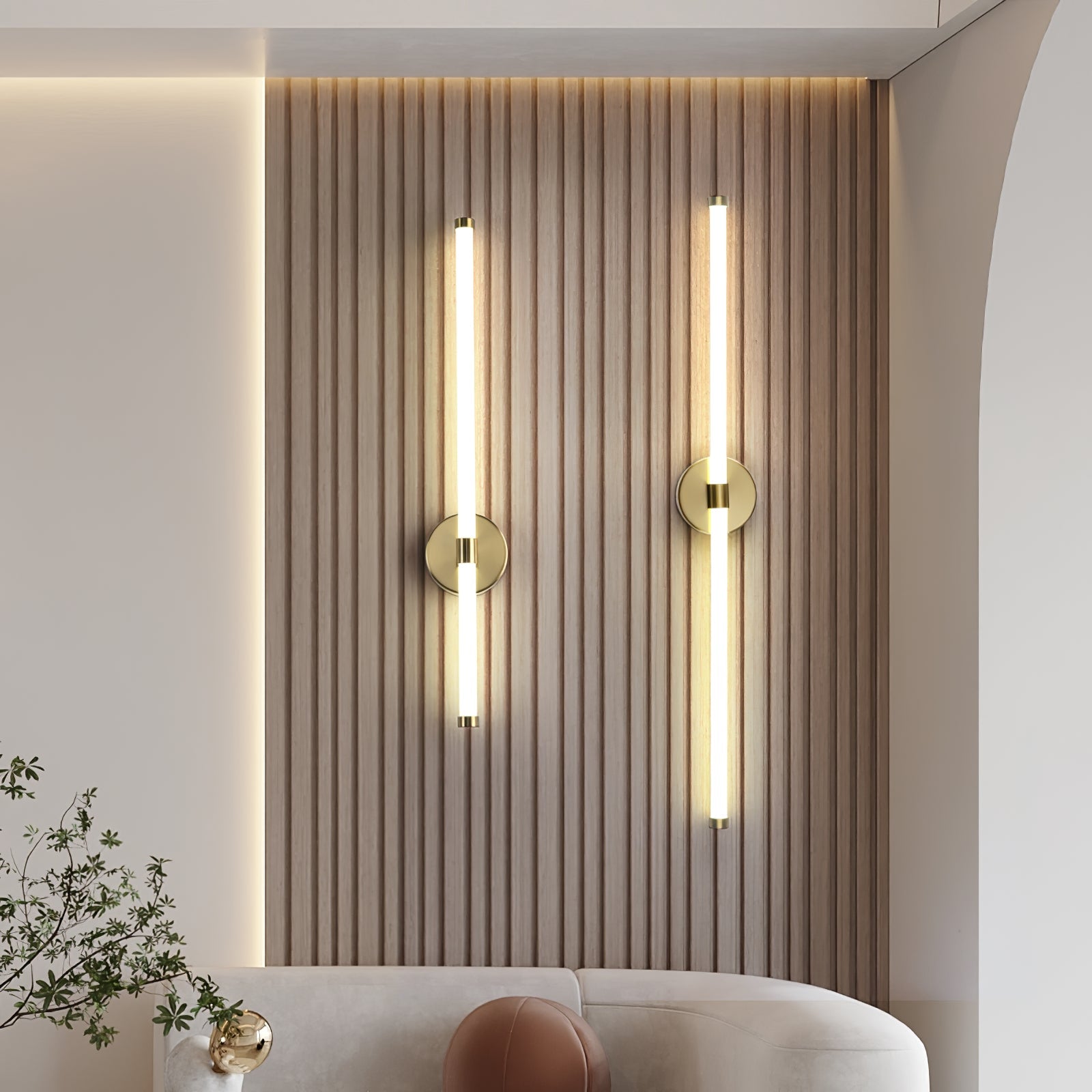 Minimalist Wall Sconce | Metal & Acrylic | Gold or Black