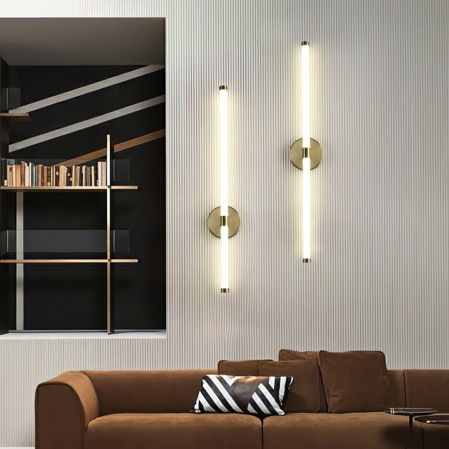Minimalist Wall Sconce | Metal & Acrylic | Gold or Black