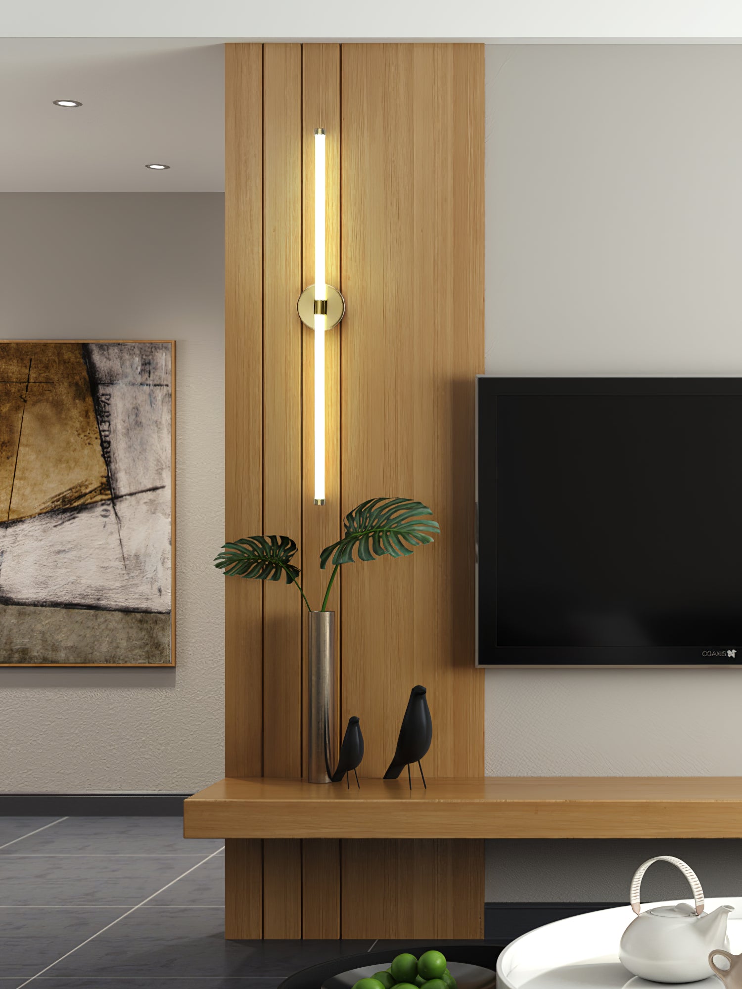 Minimalist Wall Sconce | Metal & Acrylic | Gold or Black