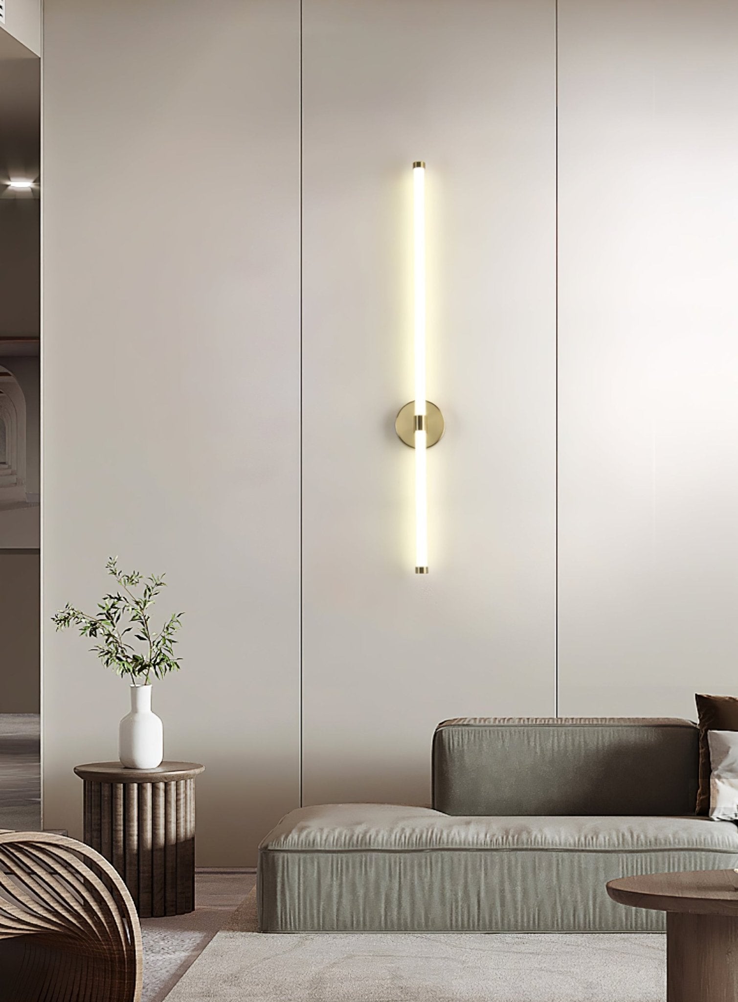 Minimalist Wall Sconce | Metal & Acrylic | Gold or Black