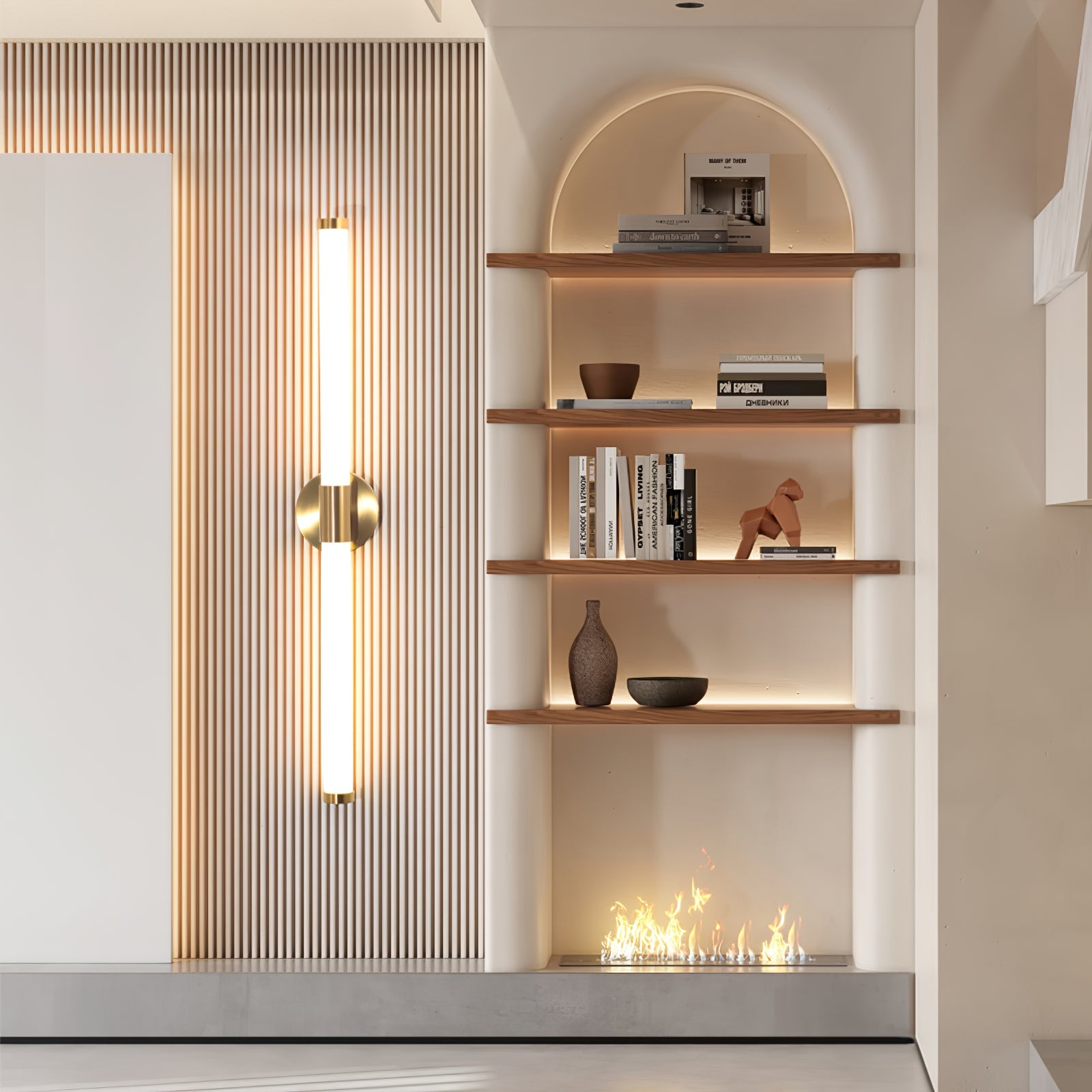 Minimalist Wall Sconce | Metal & Acrylic | Gold or Black