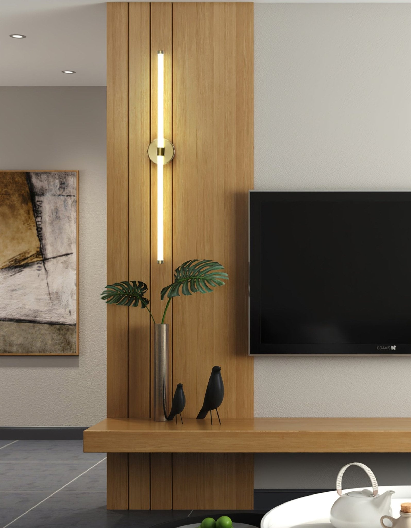 Minimalist Wall Sconce | Metal & Acrylic | Gold or Black